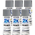 6-Pack 12-Oz. Rust-Oleum Painter's Touch 2X Ultra Cover Spray Primer (Gray or White) $23