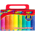 Cra-Z-Art Washable Sidewalk Chalk, 32 Count, Multicolor, Children $4 @ Walmart