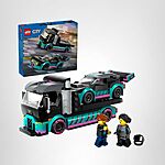 328-Piece LEGO City Race Car and Car Carrier Truck Building Set w/ 2 Minifigures $15