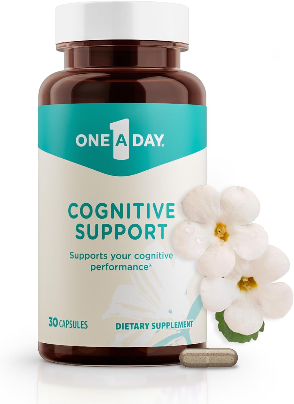 One-A-Day Cognitive Supplement – Brain Supplement to Support Cognitive Performance for Men and Women with Bacopa, Rhodiola, & Holy Basil, 30 Capsules - $8.99