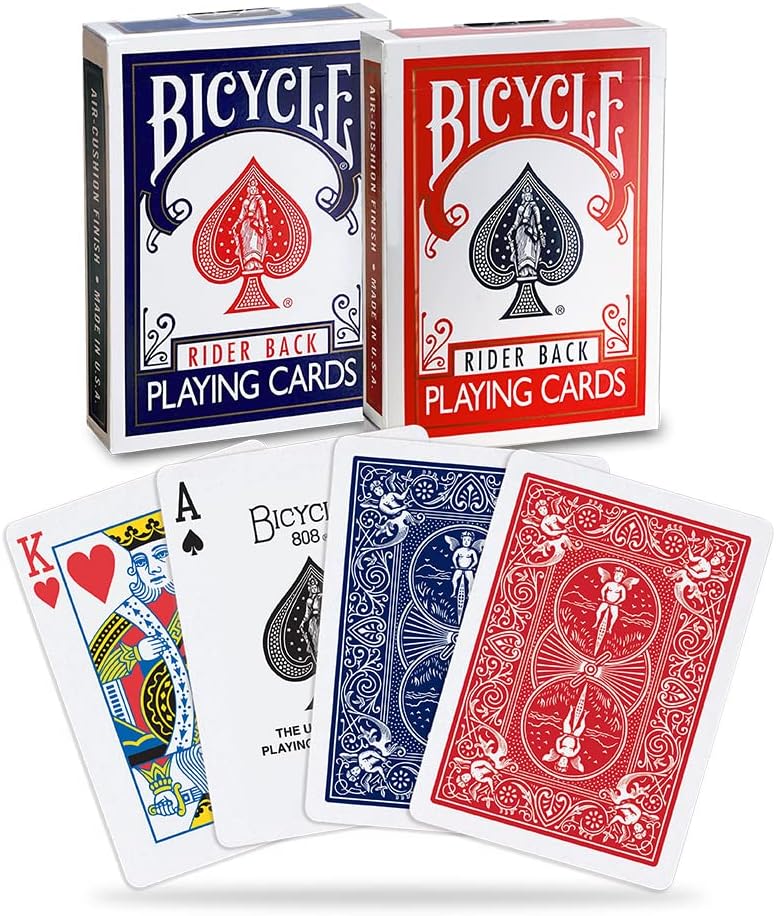 $3.59: Bicycle Rider Back Playing Cards, Red & Blue, 2 Count Amazon