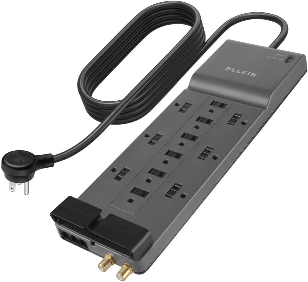 Belkin Surge Protector Power Strip w/ 12 AC Outlets & 8ft Long Flat Plug, UL-listed Heavy-Duty Extension Cord f- 3,940 Joul $20.99 Amazon