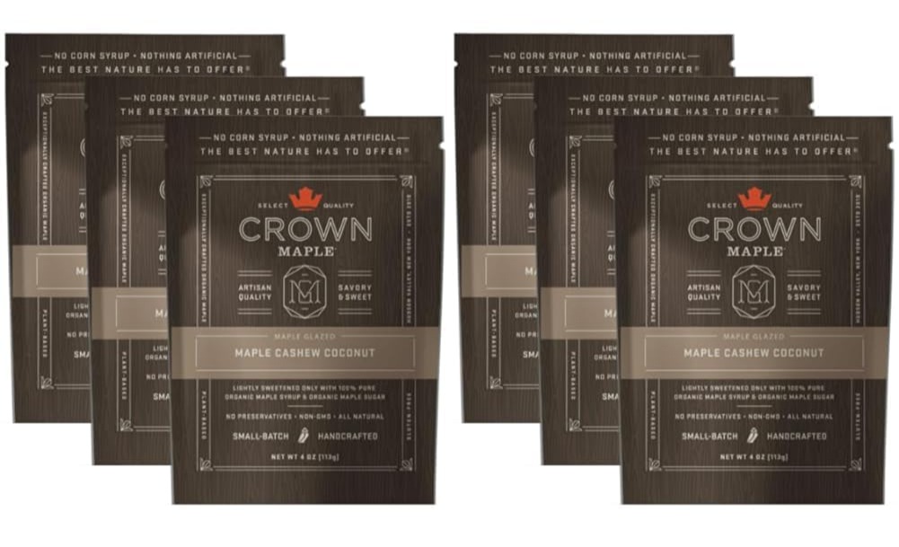6-Pack 4-Oz Crown Maple Glazed Nuts Coconut Cashews $8.84 + Free Shipping w/ Prime or on $35+