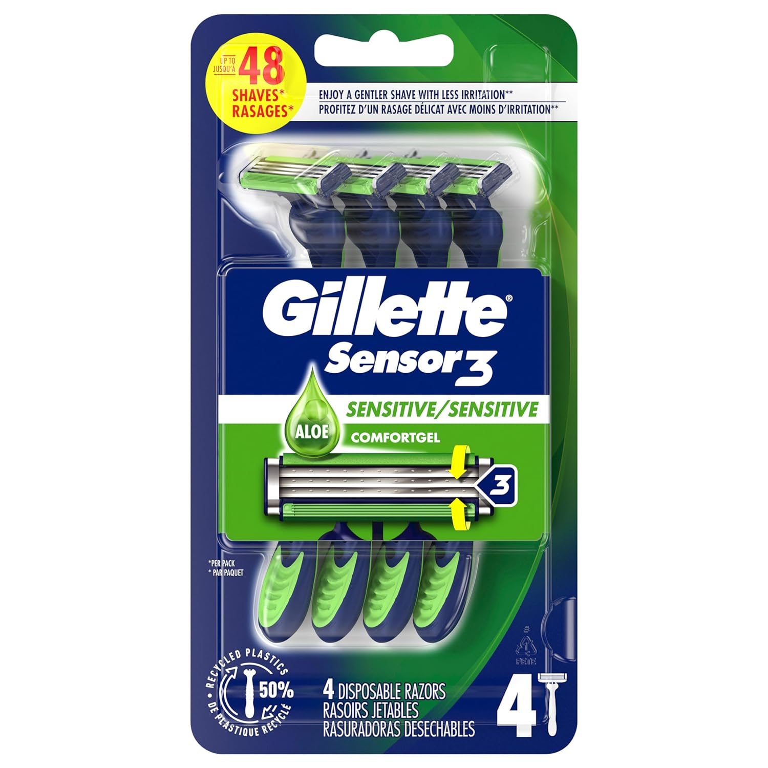 $3.64 w/ S&S: 4-Count Gillette Sensor3 Sensitive Men's Disposable Razor @ Amazon