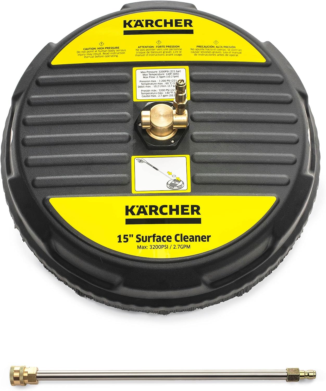 Limited-time deal: Kärcher - 3200 PSI Universal Surface Cleaner Attachment for Pressure Washers - 15" and 1/4 Quick Connect - 2 Spinning Nozzles and Extension Wand - $47 @ Amazon