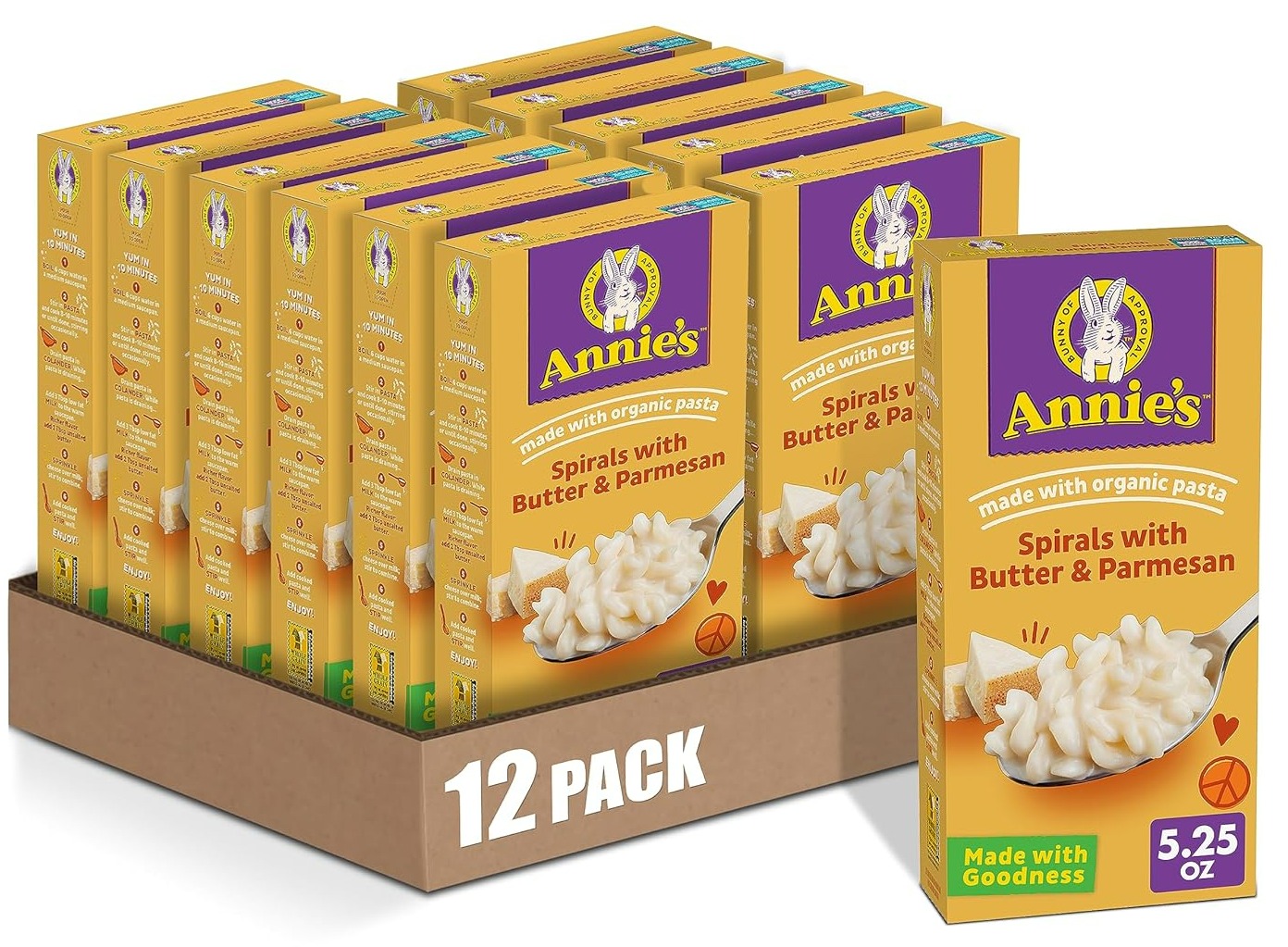 $9.51 w/ S&S: 12-Pack 5.25-Oz Annie's Homegrown Macaroni & Cheese (Spirals w/ Butter & Parmesan) @ Amazon