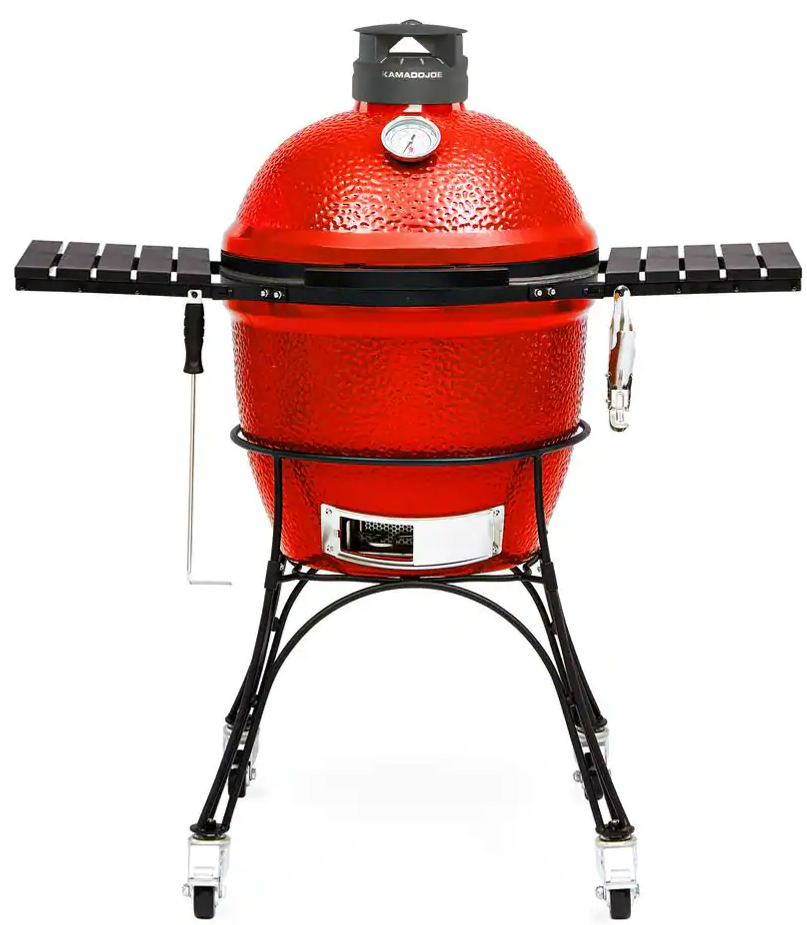 Classic Joe II 18 in. Charcoal Grill in Red with Cart, Side Shelves, Grate Gripper, and Ash Tool - HomeDepot $999.99