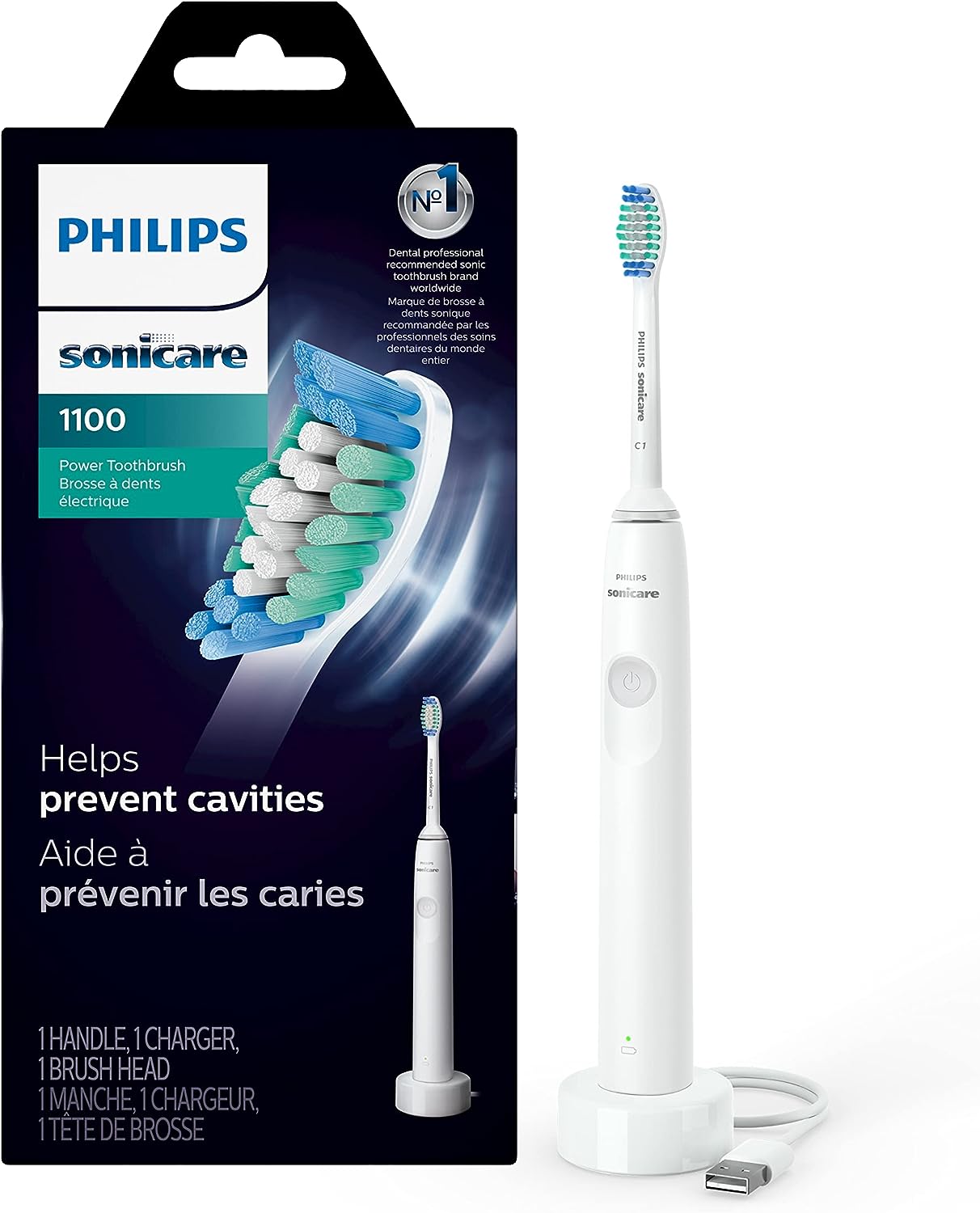 $19.96: PHILIPS Sonicare 1100 Rechargeable Electric Toothbrush (White Grey, HX3641/02) @ Amazon