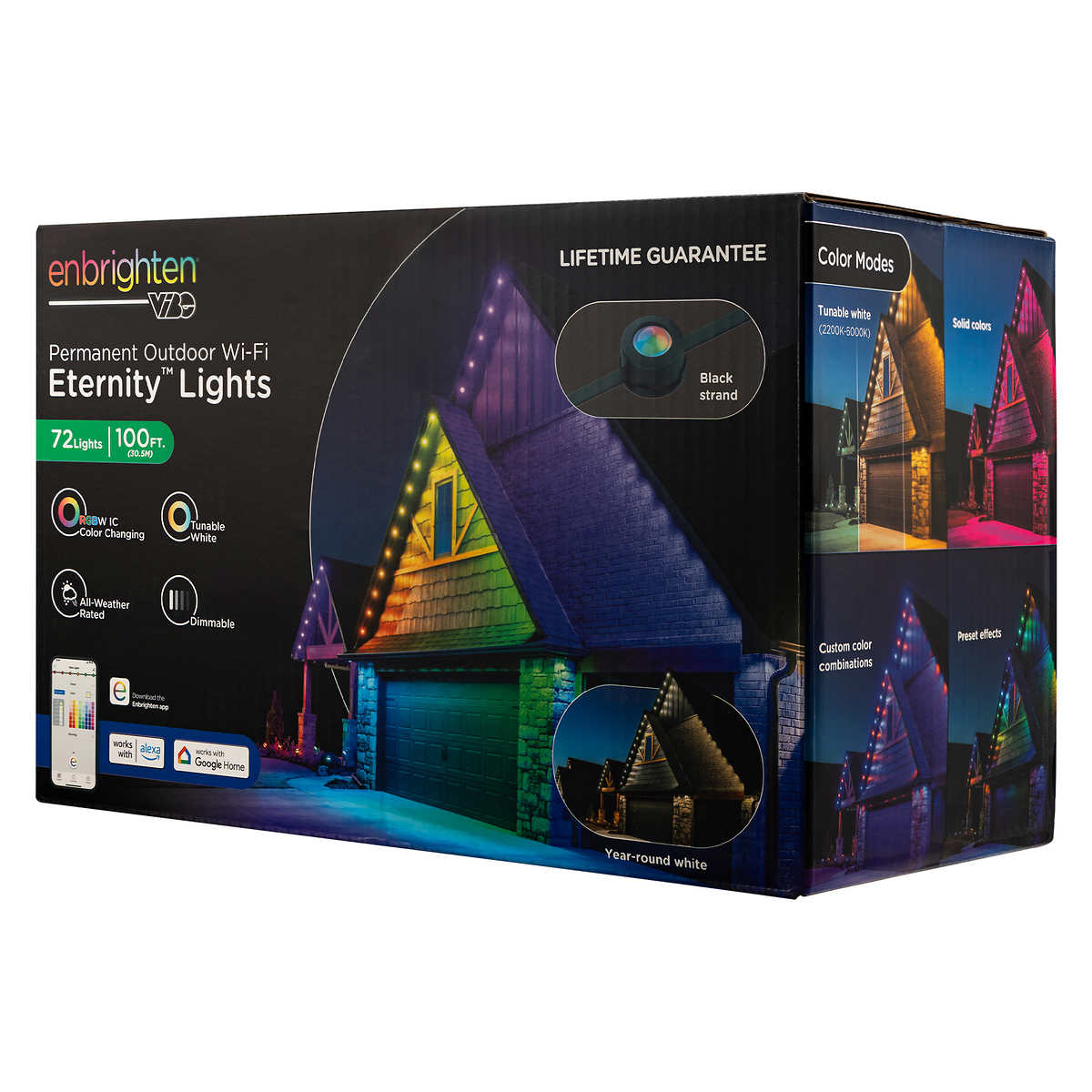 Enbrighten 100ft Outdoor Color-Changing Wi-Fi Eternity Eave Lights $159.99 @ Costco