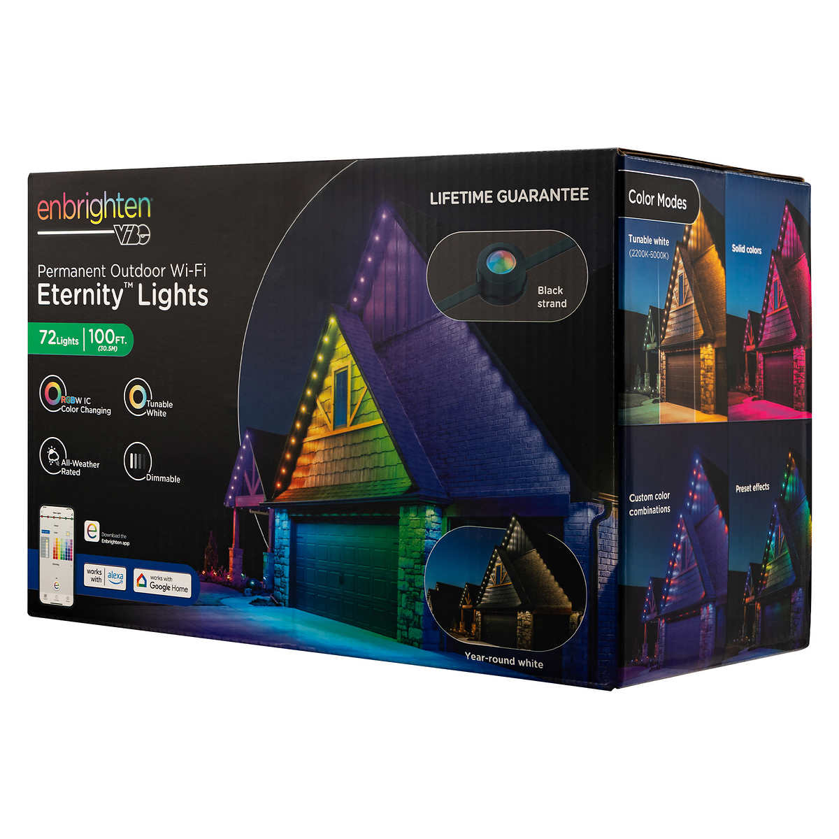 Enbrighten 100ft Outdoor Color-Changing Wi-Fi Eternity Eave Lights $159