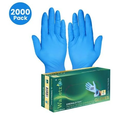 2000-Count 4Mil Nitrile Gloves: Blue (Small, Medium, or Large) or Black (XS, Small, or Large) $57 ($0.03 each) + Free Shipping w/ Amazon Prime