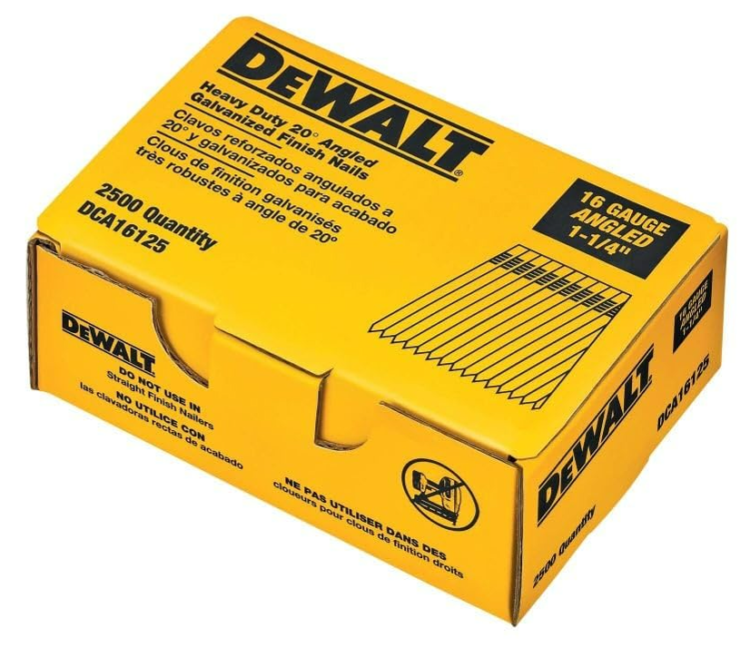 DEWALT Finish Nails, 20-Degree, 1-1/4-Inch, 16GA, 2000-Pack (DCA16125) - $15.99 @ Amazon