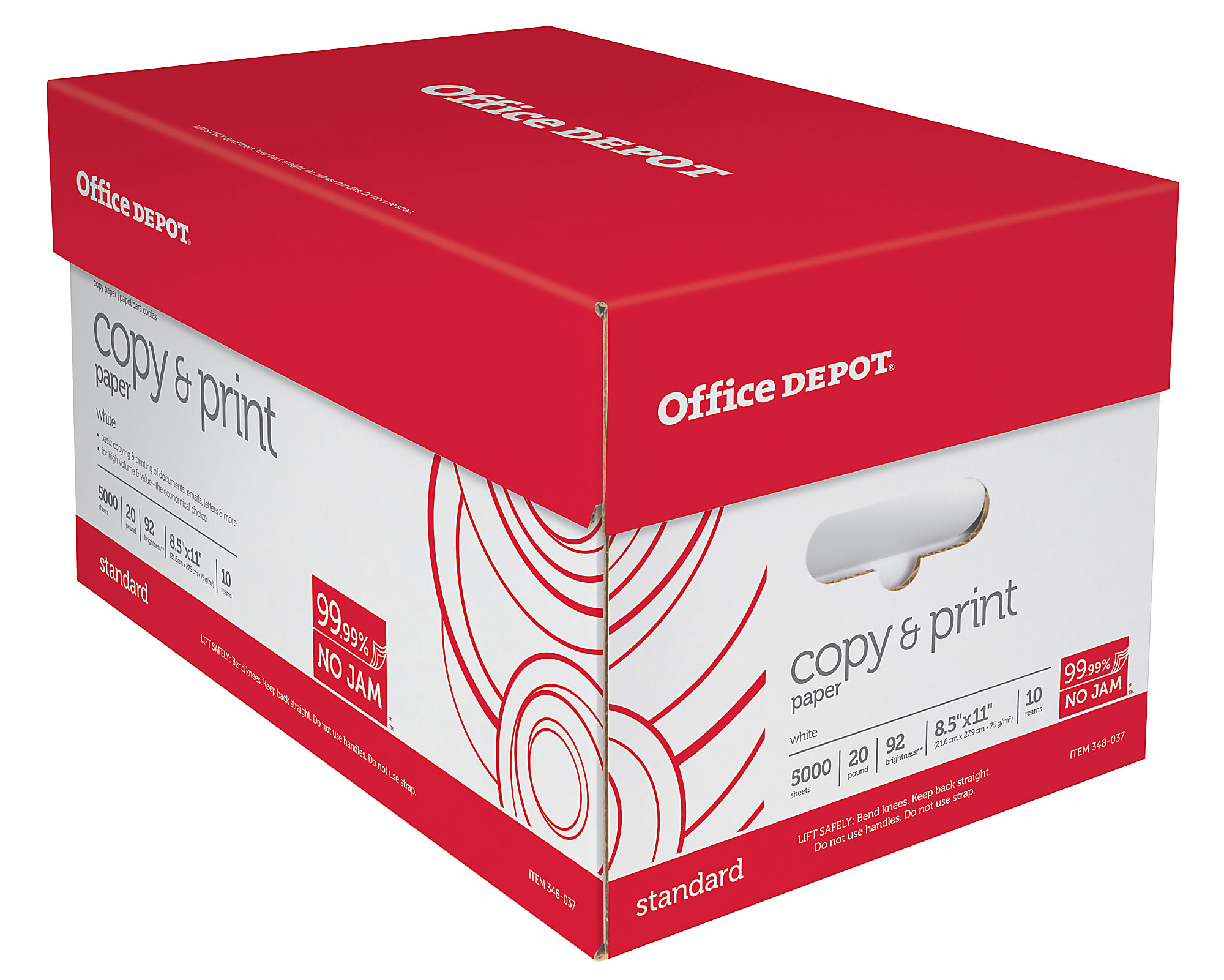Office Depot® Copy Paper, White, Letter (8.5" x 11") 5000 Sheets Per