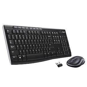 Logitech® MK270 Wireless Straight Full-Size Keyboard & Mouse, Black $20 free store pick up OFFICE DEPOT  or $20 at AMZ with Prime Ship