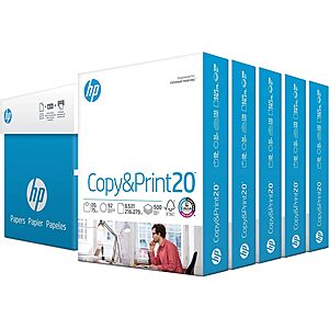 HP Printer Paper | 8.5 x 11 Paper | Copy &Print 20 lb | 5 Ream Case - 2500 Sheets| 92 Bright Made in USA - FSC Certified| 200350C - $25.09 Amazon
