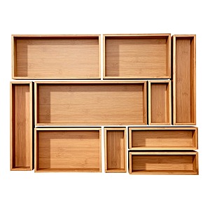 Costco Members: 10-Piece Seville Classics Bamboo Storage Box Organizer Set: $20 + Free Shipping