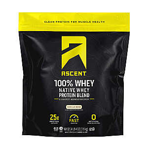 Ascent 100% Whey, Native Whey Protein Blend, 4.25 lbs, $48.99 Costco