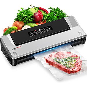 Bonsenkitchen Vacuum Sealer Machine with 5 Vacuum Seal Bags, Compact Food Sealer Machine with 5-in-1 Easy Options for Food Preservation, Air Sealer Machine with 1 Air Suc - $17.99