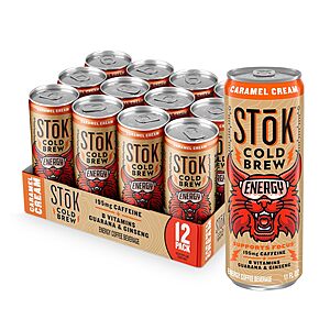 Amazon Resale: 12pk 11oz SToK Cold Brew Energy Coffee Beverage (Caramel Cream) .85