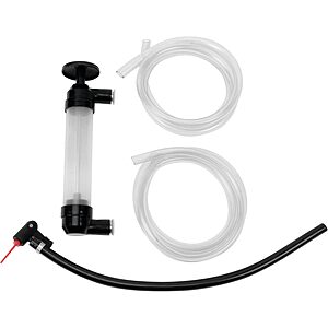 Performance Tool W1156 Grip Clip Transfer Pump/ Siphon Fluid Transfer Pump Kit for Water, Oil, Liquid, and Air, Black/Clear, 48-inch Hoses $11.99 @ Amazon