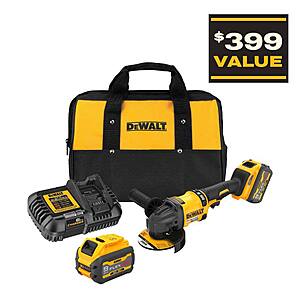 Dewalt FLEXVOLT 60V MAX Cordless Brushless Small Angle Grinder and (1) FLEXVOLT 9.0Ah Battery — Home Depot - $299