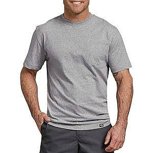 $6.70:Dickies mens Short Sleeve Heavyweight Crew Neck Work Utility T Shirt, Heather Gray,(Various size) @ Amazon