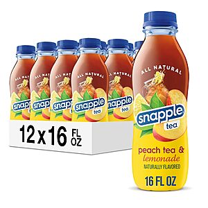 12-Pack 16-Oz Snapple Tea (Peach & Lemonade) .80 w/ Subscribe & Save