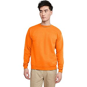 Hanes Men's EcoSmart Fleece Pullover Crewneck Sweatshirt (Safety Orange) $6.80 