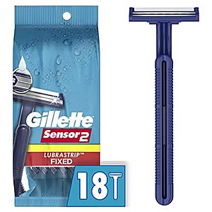 Prime Members: 18-Count Gillette Men's Sensor2 Disposable Razors $5.40 w/ Subscribe & Save + Free Shipping