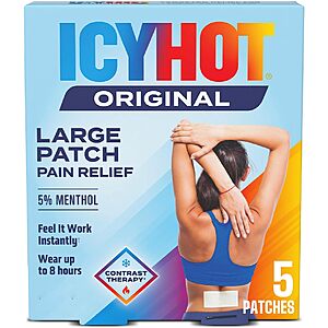 [S&S, AC] $3.18: 5-Count Icy Hot Original Large Pain Relief Patches at Amazon