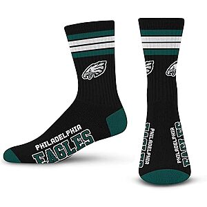 For Bare Feet Men's NFL 4-Stripe Deuce Performance Crew Socks (Various, Pair) $9 