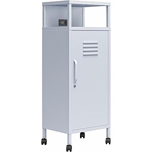 Novogratz Cache Metal Locker-Style Mobile Storage Cart w/ Wheels & USB Ports $47.95 + Free Shipping