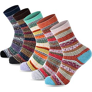 Women’s Wool Blend Socks 5-Pack $5.59 AC Prime Shipped @ Amazon