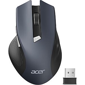 Acer Ergonomic 2.4GHz 1600DPI Wireless Mouse w/ Receiver (Black) .50