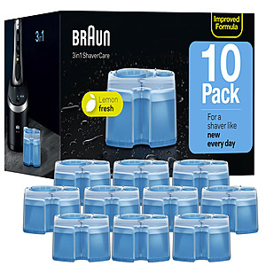 10-Pack Braun Clean & Renew Electric Shaver Cleaner Refill Cartridges $35.69 +FS