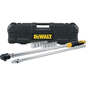 DEWALT Torque Wrench Tool Set, Tire Change Kit, 50-250 FT-LB, 12 Piece with Storage Case (DWMT45012) $109.99 @ Amazon