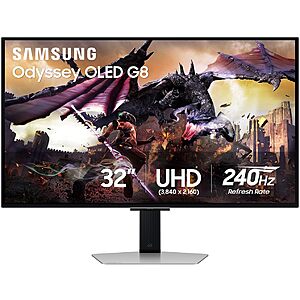 751.48 | 32″ Samsung Odyssey OLED G8 Gaming Monitor,QD-OLED,4K UHD,240Hz,0.03ms Response at Amazon