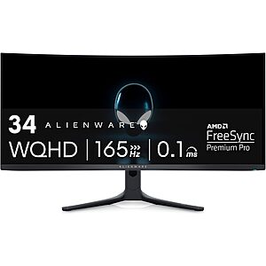 499.99* | 34" Alienware AW3423DWF 3440x1440 165Hz Curved QD-OLED Gaming Monitor at Amazon