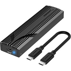 SABRENT USB-C NVMe Aluminum External M.2 NVMe SSD Drive Enclosure $15 