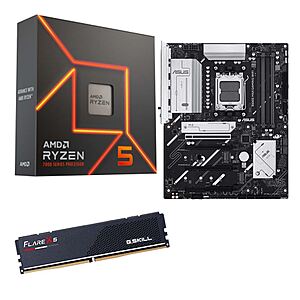 AMD Ryzen 5 7600X, ASUS B650E Max Gaming WiFi, G.Skill 16GB DDR5 6000, Computer Build Bundle $349.99 @ microcenter