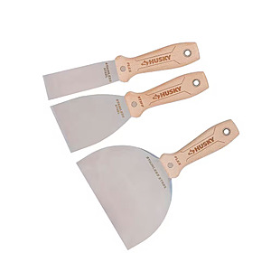 Husky 3-Pack Wooden Handle Putty Knife and Scraper Set with Stainless Steel Blade Home Depot YMMV $2.50 HomeDepot  B&M