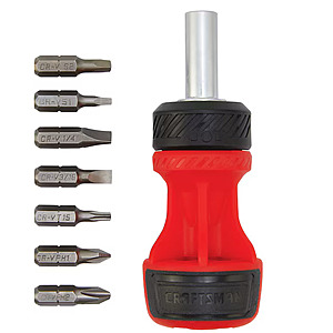 8-Piece CRAFTSMAN Push and Pick Ratcheting Stubby Multi-Bit Screwdriver $10 + Free Store Pickup