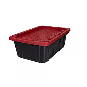 HDX 14 Gal. Tough Storage Tote in. Black with Red Lid $5 @ HomeDepot B&M YMMV