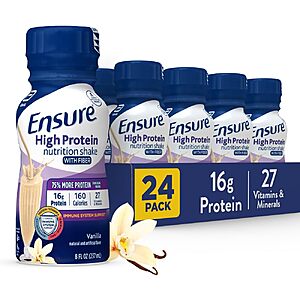 Select Accounts: 24-Pack 8-Oz Ensure High Protein Nutritional Shake (2 Flavors) $27.45 w/ S&S + Free S&H