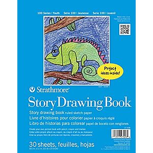 $3.59 | Strathmore Kids 100 Series Youth Story Drawing Book, 8-1/2 x 11 Inches, White, 30 Sheets at Amazon