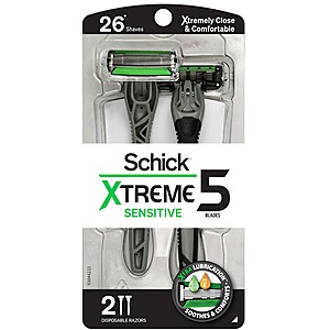 2-Count Schick Xtreme 5 Blade Disposable Razors for Men $3.99 + Free Shipping w/ Prime or on $35+