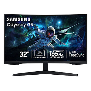 New Samsung 32" Odyssey G5 QHD 165Hz Curved Gaming Monitor Costco Warehouse and Online $199.99