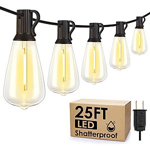 Prime Members: 25' Larkvue 10-Bulb LED Outdoor String Lights $10 + Free S&H