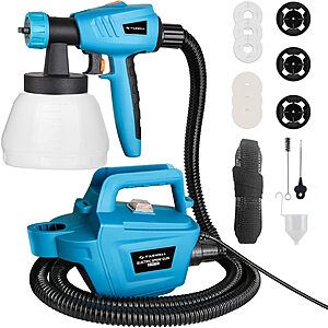 Tilswall 800W HVLP Electric Paint Sprayer w/ 1300ml Container & 3 Nozzles (Blue) $36 + Free S&H