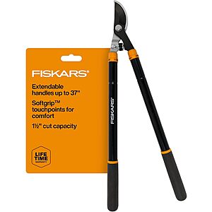 Select Regions: 24.5"-37" Fiskars Heavy Duty Extendable Loppers for Tree Trimming $20 